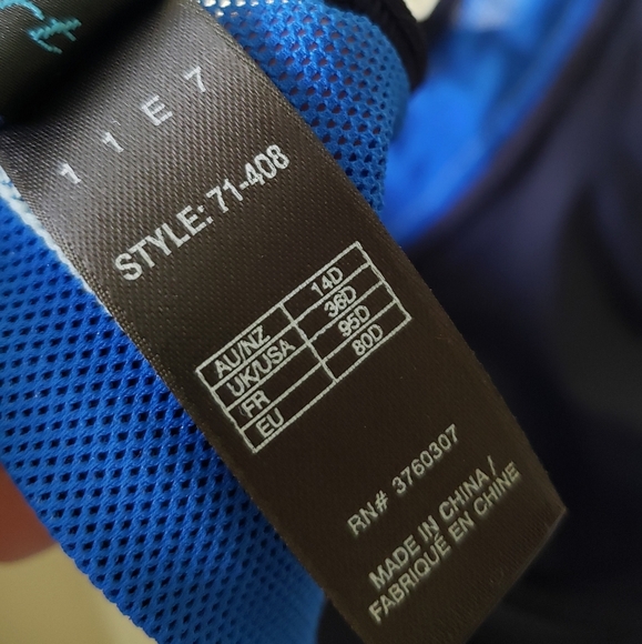 Bendon Sport Navy Blue Mesh Sports Bra Size 36D - Picture 6 of 6